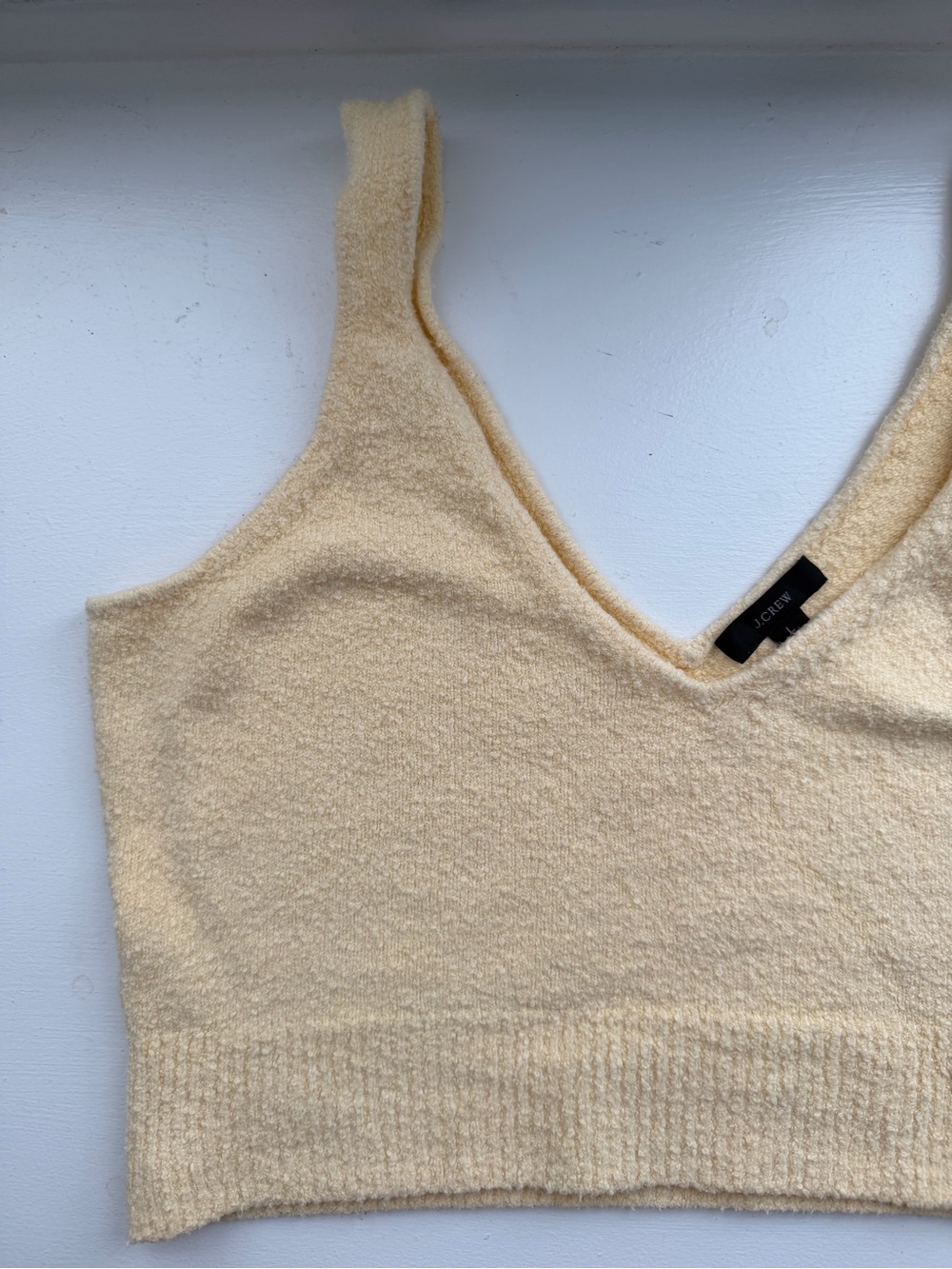 J.Crew Butter Yellow Boucle Crop Tank Top - Picture 2 of 10